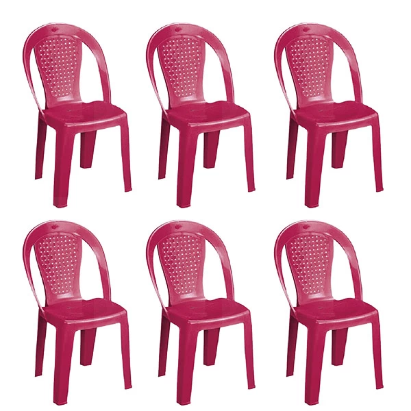 صندلی بدون دسته حصیری ناصر پلاستیک مدل 942 (6 عدد)
